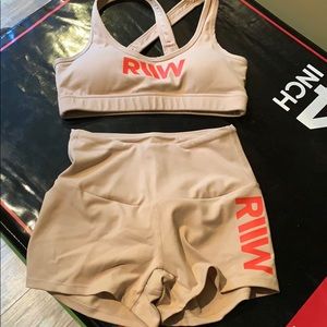 Beige Ryder wear shorts and bra